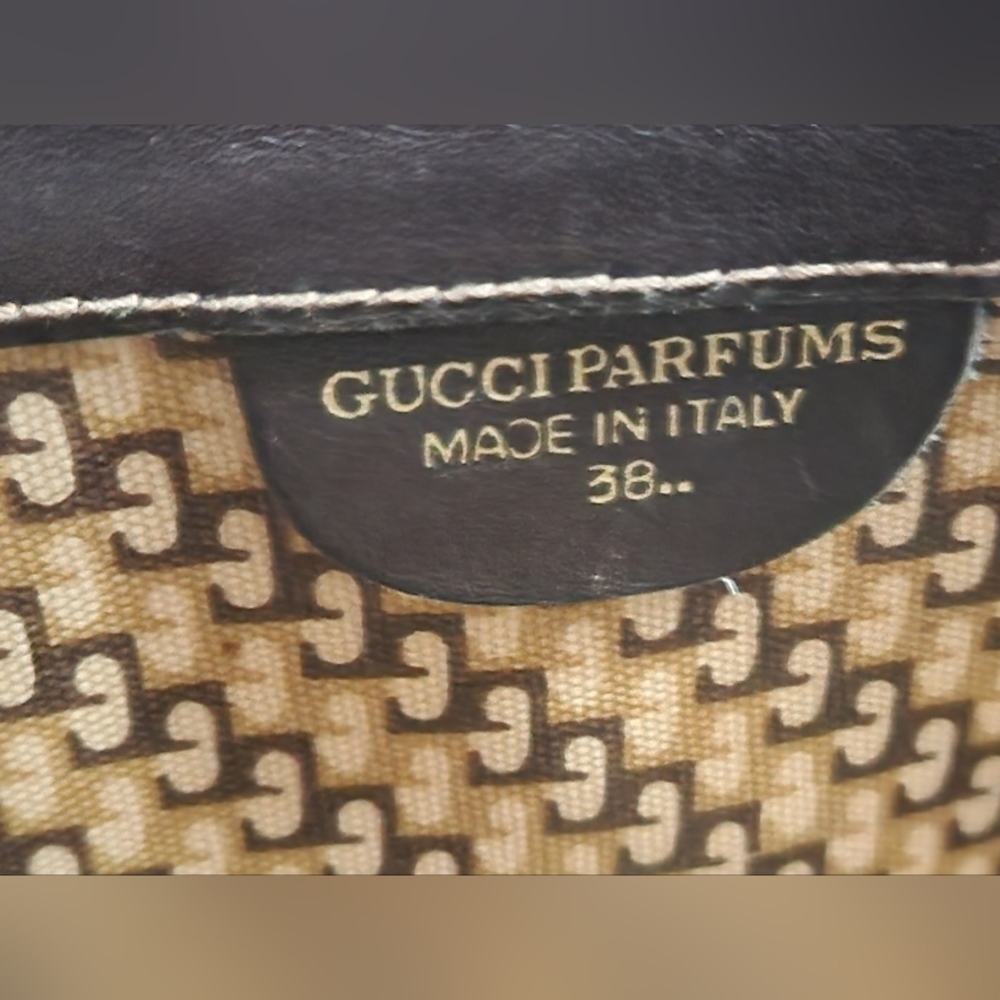 Gucci Vintage Clutch Sherry Line Leather Suede Brown. - Picture 14 of 15